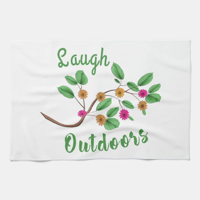 Laugh Outdoors Tea Towel (Horizontal)