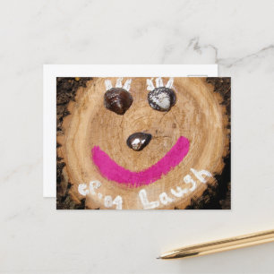 Laugh Tree Face with Clam Shells Postcard