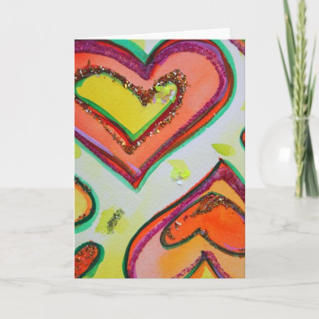 Laugh Two Hearts Greeting Card or Note Cards (Front)