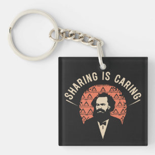 Laugh with Karl Marx Memes - Sharing Is Caring Key Ring