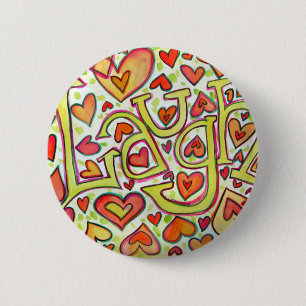 Laugh Word Art Pendant Pin Buttons