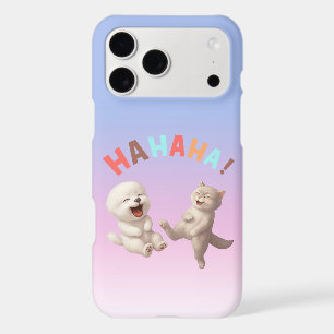 Laughing Besties: HAHAHA! Smiling Bichon & Cat Art