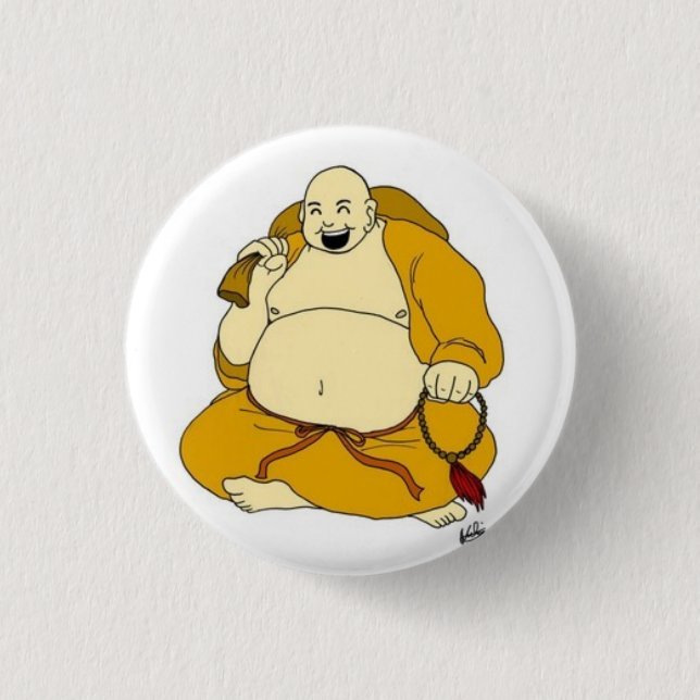 laughing buddha 3 cm round badge (Front)