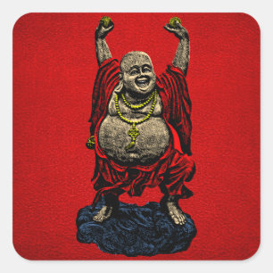 Laughing Buddha (4 colour) Square Sticker