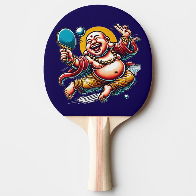 Laughing Buddha Ping Pong Paddle - Play with Joy  (Front)