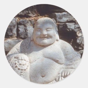 Laughing Buddha Statue Classic Round Sticker