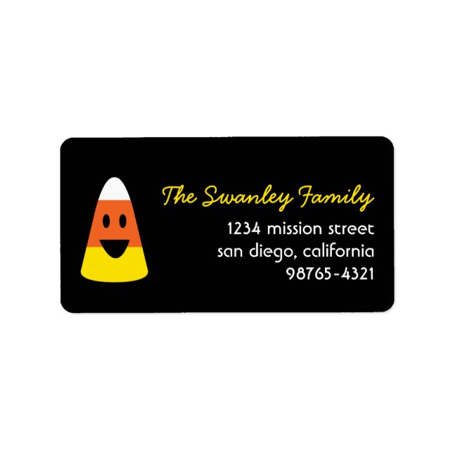 Laughing candy corn fun cute Halloween address Label (Front)
