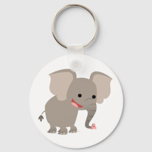 Laughing Cartoon Elephant Keychain