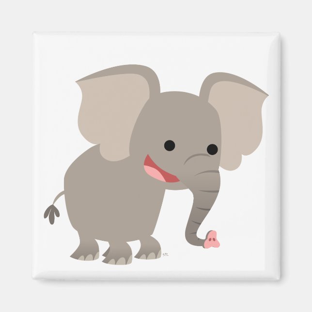 Laughing Cartoon Elephant  Magnet (Front)