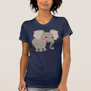 Laughing Cartoon Elephant Women T-shirt
