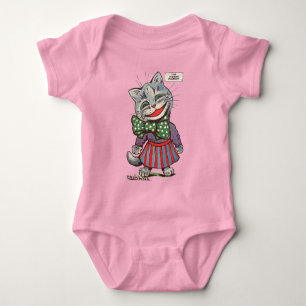 Laughing Cat, Louis Wain Baby Bodysuit