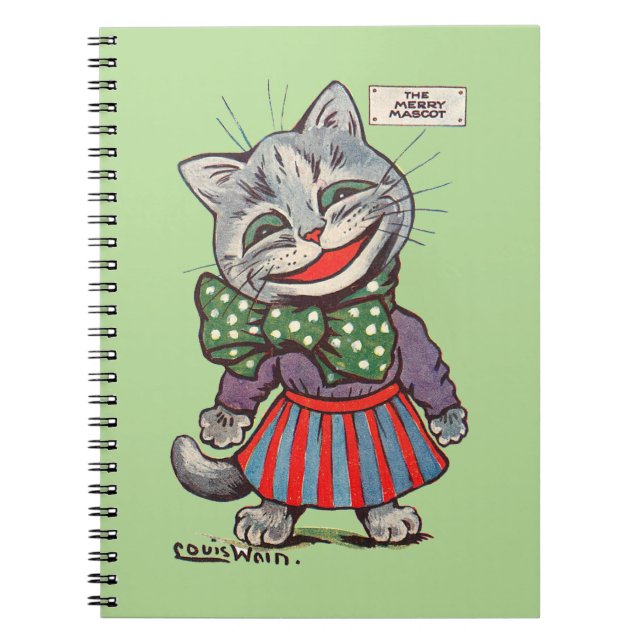 Laughing Cat, Louis Wain Spiral Notebook (Front)