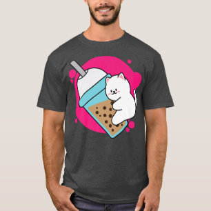 Laughing Cat Neko Kawaii Boba Tea In Anime Style 1 T-Shirt