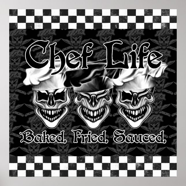 Laughing Chef Skulls Poster (Front)