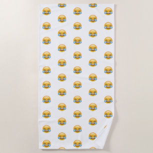 Laughing Crying Tears of Joy emoji Beach Towel