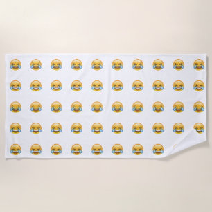 Laughing Crying Tears of Joy emoji Beach Towel