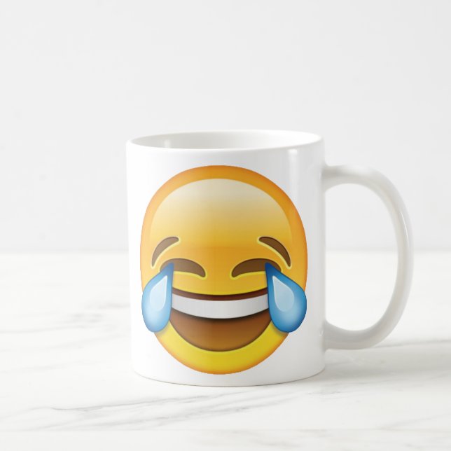 Laughing Crying Tears of Joy emoji Coffee Mug (Right)