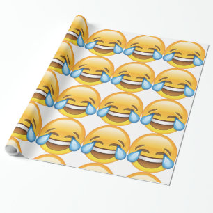 Laughing Crying Tears of Joy emoji Wrapping Paper