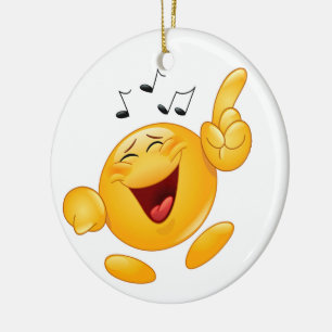 Laughing Dancing Smile Fist Bump Ceramic Tree Decoration