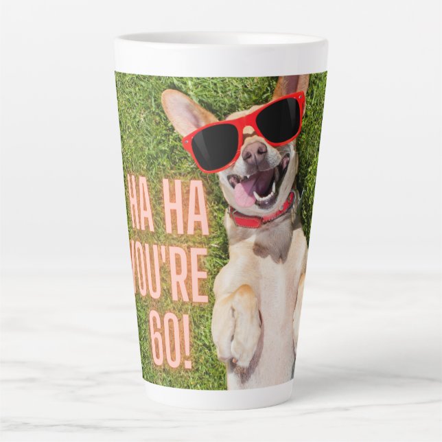 Laughing Dog 60th Birthday  Latte Mug (Front)