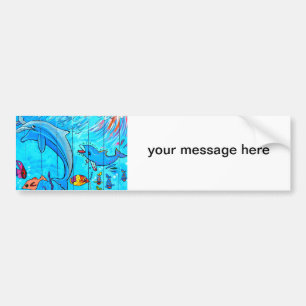 laughing dolphins bumper sticker