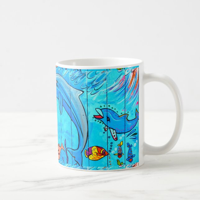 laughing dolphins coffee mug (Right)
