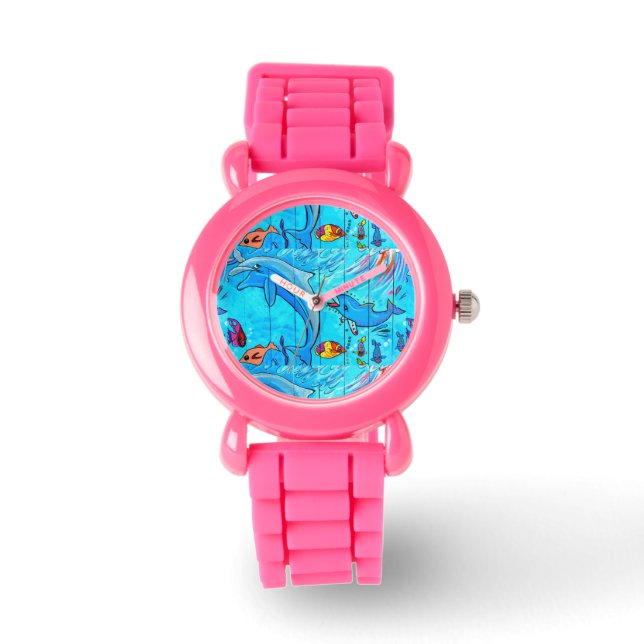 laughing dolphins wrist watch (Front)