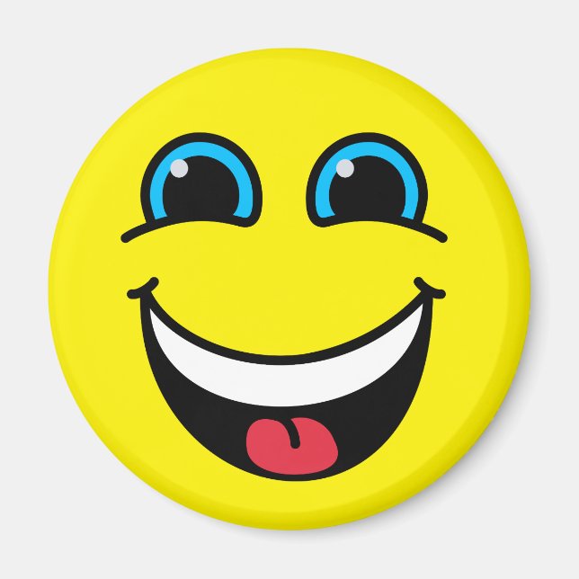 Laughing Emoji Face Yellow Magnet (Front)