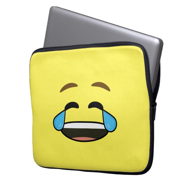 Laughing Emoji Laptop Sleeve (Front Left)