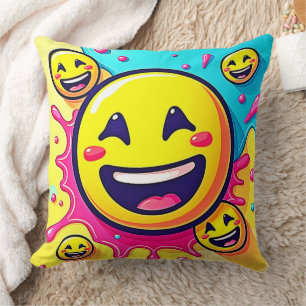 Laughing Emoji Splash Party Cushion