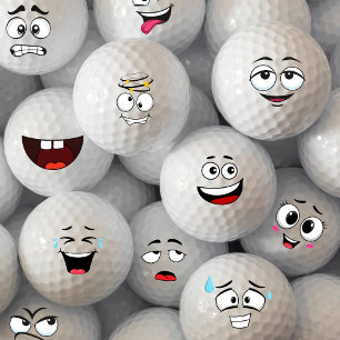 Laughing Emoticon Golf Balls