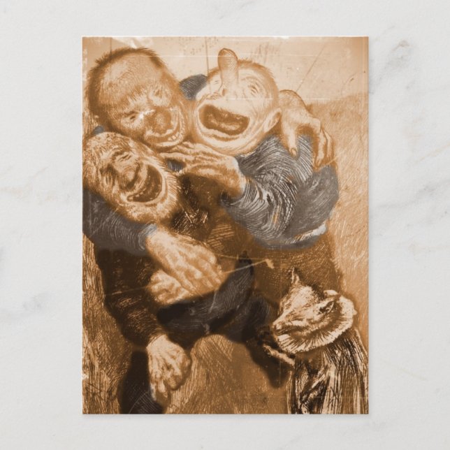 Laughing Grandfather Trolls Postcard (Front)