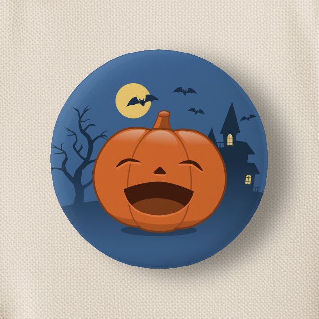 Laughing Halloween Pumpkin 6 Cm Round Badge (Creator Uploaded)
