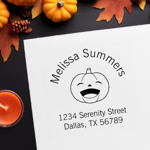 Laughing Halloween Pumpkin Address Self-inking Stamp
