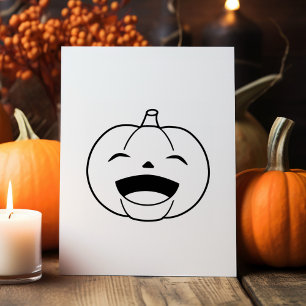 Laughing Halloween Pumpkin Doodle Rubber Stamp