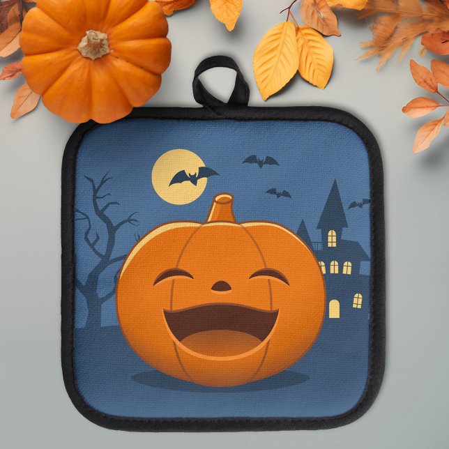 Laughing Halloween Pumpkin Pot Holder (Creator Uploaded)