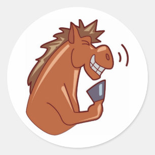 Laughing Horse Classic Round Sticker