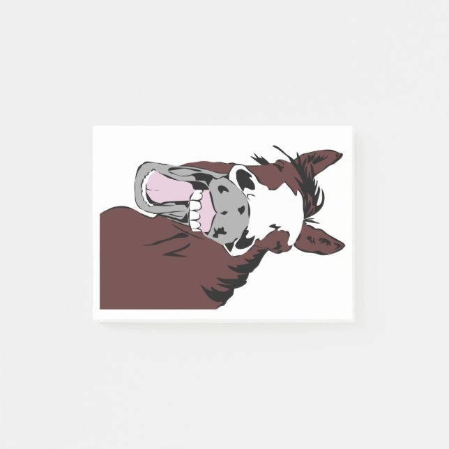 Laughing Horse Fun Equestrian art Post-it Notes (Front)