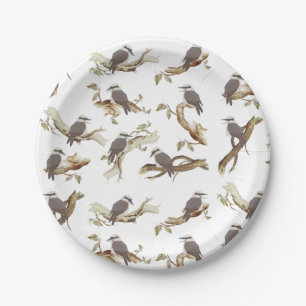Laughing Kookaburra Australian Bird Eucalyptus Paper Plate