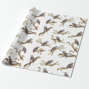Laughing Kookaburra Australian Bird Eucalyptus  Wrapping Paper