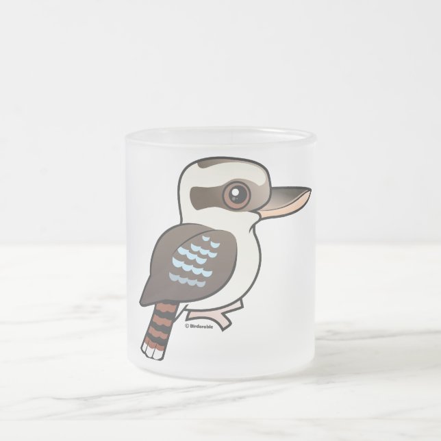 Laughing Kookaburra Frosted Glass Coffee Mug (Center)