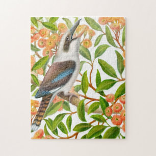 Laughing Kookaburra in Gum Tree Puzzle