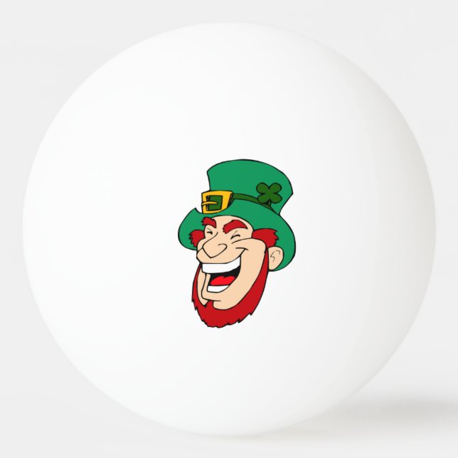 Laughing Leprechaun Ping Pong/Beer Pong Ball (Front)