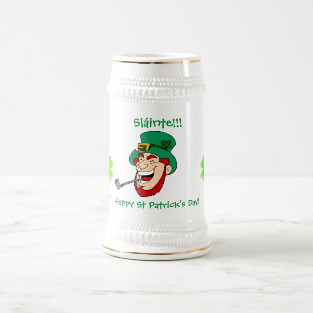 Laughing Leprechaun St Patrick's Day Beer Stein (Center)