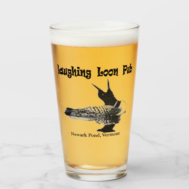 Laughing Loon Pub beer glass (Front Filled)