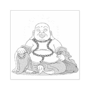 Laughing Maitreya Buddha rubber stamp