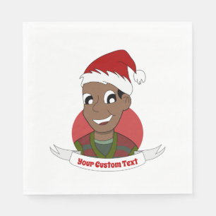 Laughing man Christmas cartoon Napkin