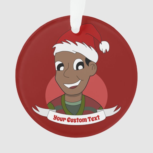 Laughing man Christmas cartoon Ornament (Front)