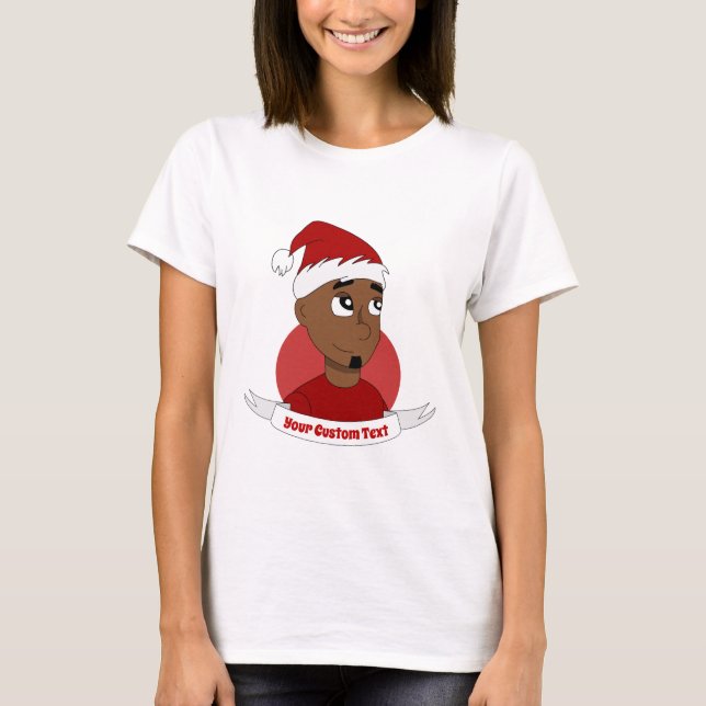 Laughing man Christmas cartoon T-Shirt (Front)
