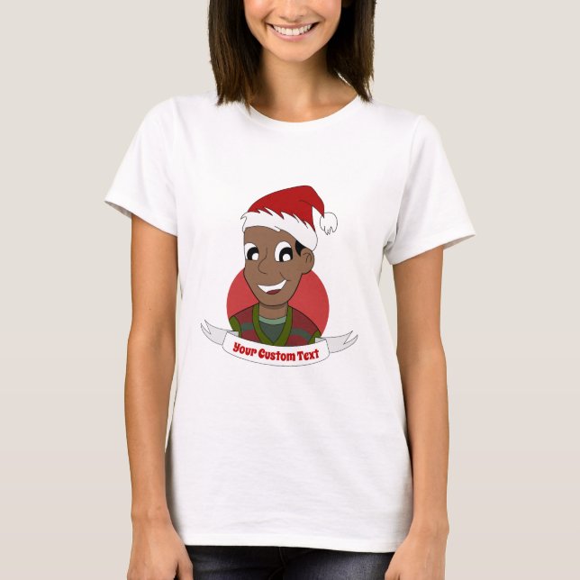 Laughing man Christmas cartoon T-Shirt (Front)